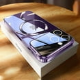 thumbnail image 1 of Luxury Magnetic Plating Window Clear Wireless Charging Phone Case For iPhone 11 12 13 14 15 Pro Max Plus Shockproof Soft Cover PURPLE For iPhone 12Pro MAX, 1 of 6