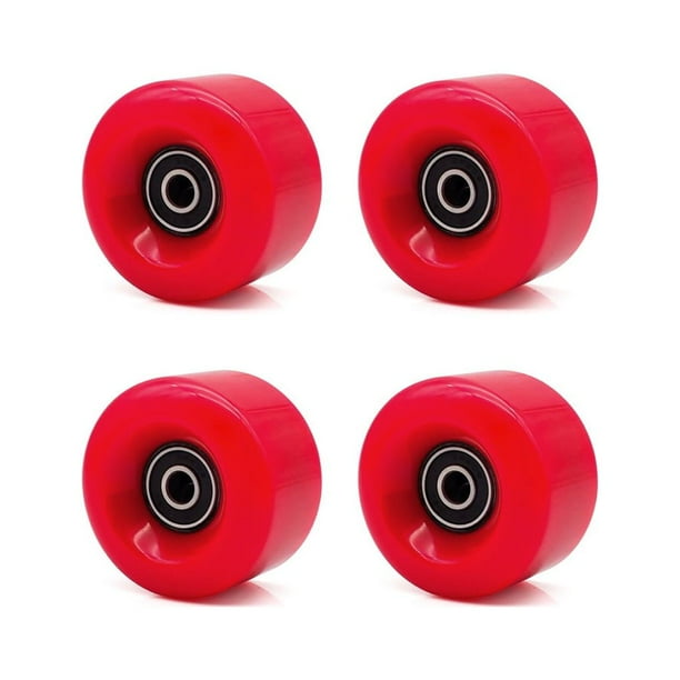 Sonducket 4 piezas de rueda de patín, componentes rodantes de repuesto, accesorios modificados, ruedas gruesas para patines, accesorio deportivo patinar Rojo