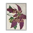 thumbnail image 5 of Stupell Industries Joy to the World Phrase Purple Poinsettia Floral Botanical & Floral Painting Gray Framed Art Print Wall Art, 11 x 14, 5 of 5
