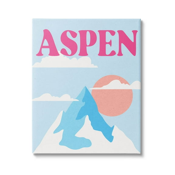 Stupell Industries Aspen Snowy Mountain Peak Graphic Art Gallery Wrapped Canvas Print Wall Art, Design by Lil' Rue