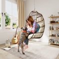 Dextrus Hanging Egg Swing Chair Without Stand UV Resistant Cushion 350lbs , Beige
