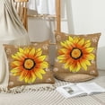 thumbnail image 4 of Fall Sunflower Throw Pillow Cover 18x18 Inch Set of 2 Autumn Flower Farmhouse Decorative Porch Patio Outdoor Pillowcase Harvest Seasonal Vintage Sofa Couch Cushion Case Home Decor, 4 of 5