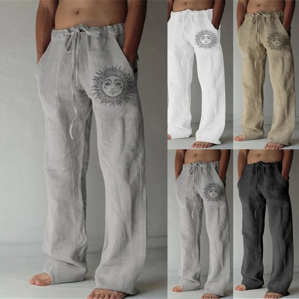 Mens Loose Casual Baggy Sports Trousers Beach Holiday Yoga Jogging Pants Plus 