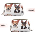 thumbnail image 3 of Easygdp Happy Dog Faces Collage Leather Makeup Bag Zipper Pouch Travel Cosmetic Organizer for Women and Girls, Make up Bag with Zipper, 3 of 8