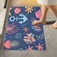 thumbnail image 2 of Yayeee Bath Rug for Bathroom Floor Non Slip Contour Fluffy Soft Absorbent Mat, 20"x24", Pink Jellyfish, 2 of 7