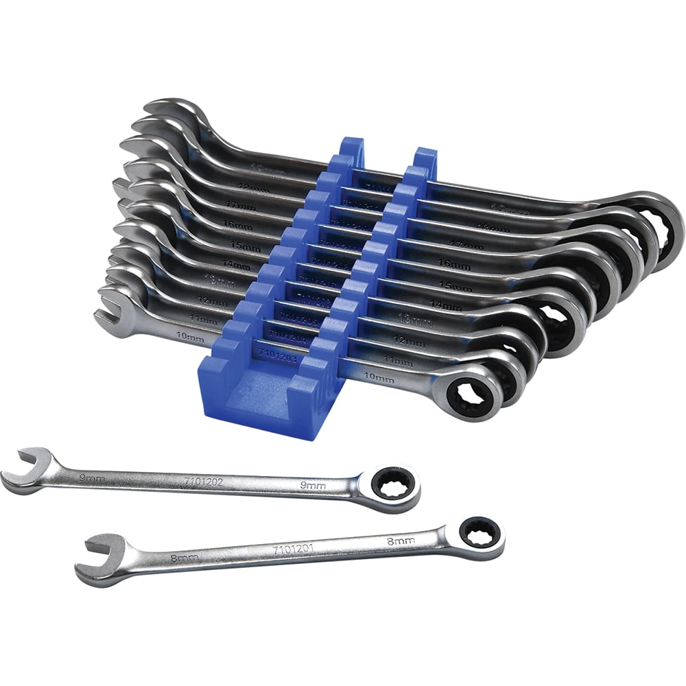 Astro Pneumatic Tool AO71012 8-19 mm Super-Thin Ratcheting Wrench Set - 12 Piece