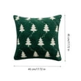 thumbnail image 3 of Green Christmas Tree Pillow Cover Plush Embroidered Tree Design Cushion Cover With Invisible Zipper For Sofa Bed Christmas Party Home Decor Holiday Throw Pillow Case, 3 of 6
