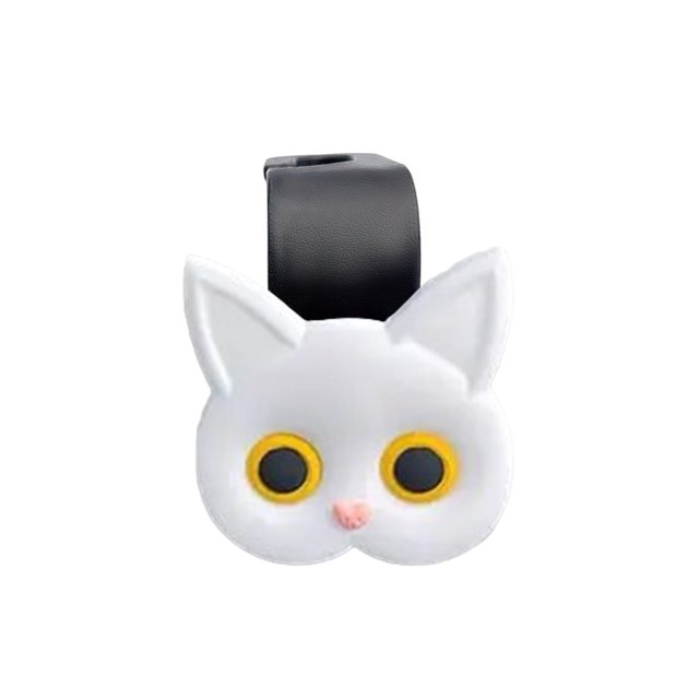 Soumake 1/2/4 Pcs Crochet de Siège Auto Forme de Chat Dessin Animé Forte Capacité Installation Simple Crochet de Rangement Accessoires Intérieurs Auto