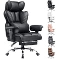 thumbnail image 2 of Big and Tall Office Chair Wide Ergonomic Gaming Chair with Deluxe Embossing Designed Leather with Foot Adjustable Armrests Pocket Spring Back Support and Pillow, 2 of 5