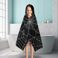 thumbnail image 6 of Halloween Spider Webs Hooded Bath Towel，50"x30" for Ages 3 To 12 Kids, Quick Dry Lightweight Soft Microfiber Hood Beach Towel Cover Up for Kids, 6 of 7