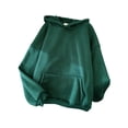 thumbnail image 1 of MAWCLOS Chandail pour Femmes en Molleton à Capuche Hauts à Manches Longues Chandails à Capuche Confortables Tenue Quotidienne Chandail Uni Vert Foncé TP, 1 of 2