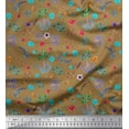 thumbnail image 1 of Soimoi Rayon Fabric Leaves,Floral & Berries Fruits Decor Fabric Printed Yard 56 Inch Wide, 1 of 1