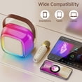 thumbnail image 4 of JAUYXIAN Karaoke Máquina con 2 Micrófonos Inalámbricos para Adultos y Niños, Sistema de Altavoces de Karaoke Bluetooth Portátil, Compatible con Entrada Tf/aux/voz Mágica Divertida, D32-T, 4 of 8