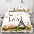 thumbnail image 2 of 2024 Paris Eiffel Tower Duvet Cover Set Romantic Theme Bedding Set Paris Cityscape Comforter Cover for Kids Teens Women Bedroom r, 2 of 7