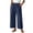 Navy, variant on KIHOUT Women Wide Leg Pants with Side Ruffle Detail High Waisted Loose Fit Elastic Waist Casual Baggy Trousers with Pockets Solid Color Long Pants for Summer Beach Vacation Daily