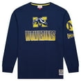 thumbnail image 2 of Men's Mitchell & Ness Navy Michigan Wolverines Throwback Allover Long Sleeve T-Shirt, 2 of 5