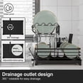 thumbnail image 7 of Innovaze Metal Dish Drying Rack, 2 Tier Compact Dish Rack w/Bamboo Holder for Kitchen Counter, Black, 7 of 7