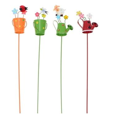 4 Pcs Plant Inserting Adornment Flowerpot Decor Spring Garden Picks Colorful