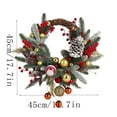 thumbnail image 6 of XYAIYT Front Door Christmas Wreath Outdoor Decorations Weather Resistant Linen Bow Artificial Flower Elegant Hanging Decor Versatile Indoor Centerpiece Gift 14.2in Red, 6 of 7