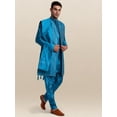 thumbnail image 5 of SKAVIJ Kurta Pajama Jacket Scarf 4-Piece Set Embroidered Wedding Party Dress Turquoise S, 5 of 5