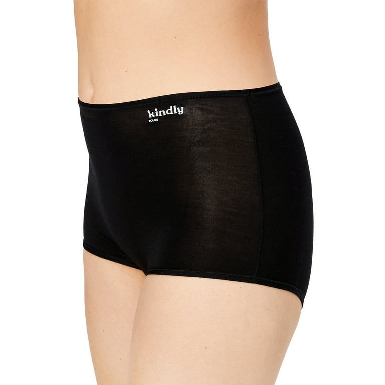 kindly yours Women's Sustainable Comfort Modal Modern Boyshort Underwear,  2-Pack, Sizes XS to XXXL 