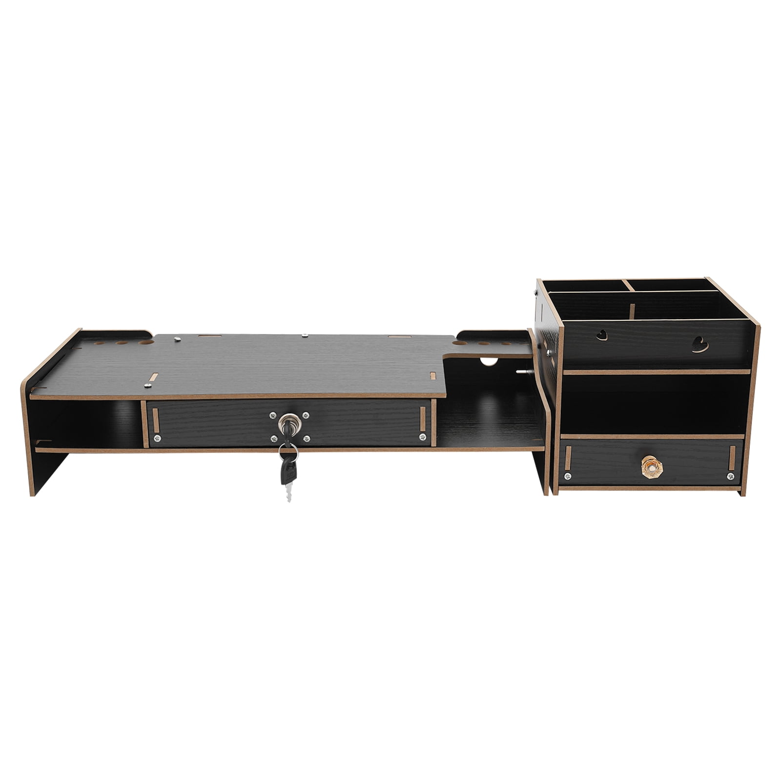 Space-Saving Monitor Riser, 18.9x7.87x4.13in Veneered MDF, 5.51-11.02lbs Load, Detachable Storage Cabinet, Perfect for Desks and Remote Workstations