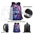 thumbnail image 6 of Uourmeti Butterfly Wolf Pattern Polyester Backpack for Students, 17 Inch Tear Resistant Smooth Zippers Polyester School Backpack for Travel Work, 6 of 6