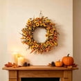 thumbnail image 4 of Tyidzon Sunflower Wreath, Artificial Fall Floral Garland with Berries and Leaves for Front Door and Home Decor, 15.8 in, 4 of 6