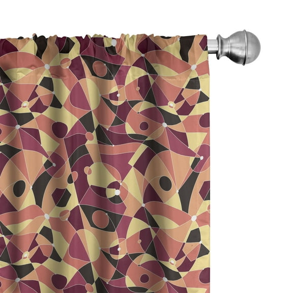 Ambesonne Mid Century Curtains, Motley Art Deco, Pair of 28"x95", Multicolor
