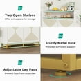 thumbnail image 6 of Condemo Double Tilt Out Trash Cabinet, Modern 20 Gallon Recycling Trash Bin Cabinets, Storage Cabinet for Kitchen, Laundry, White and Gold, 6 of 7