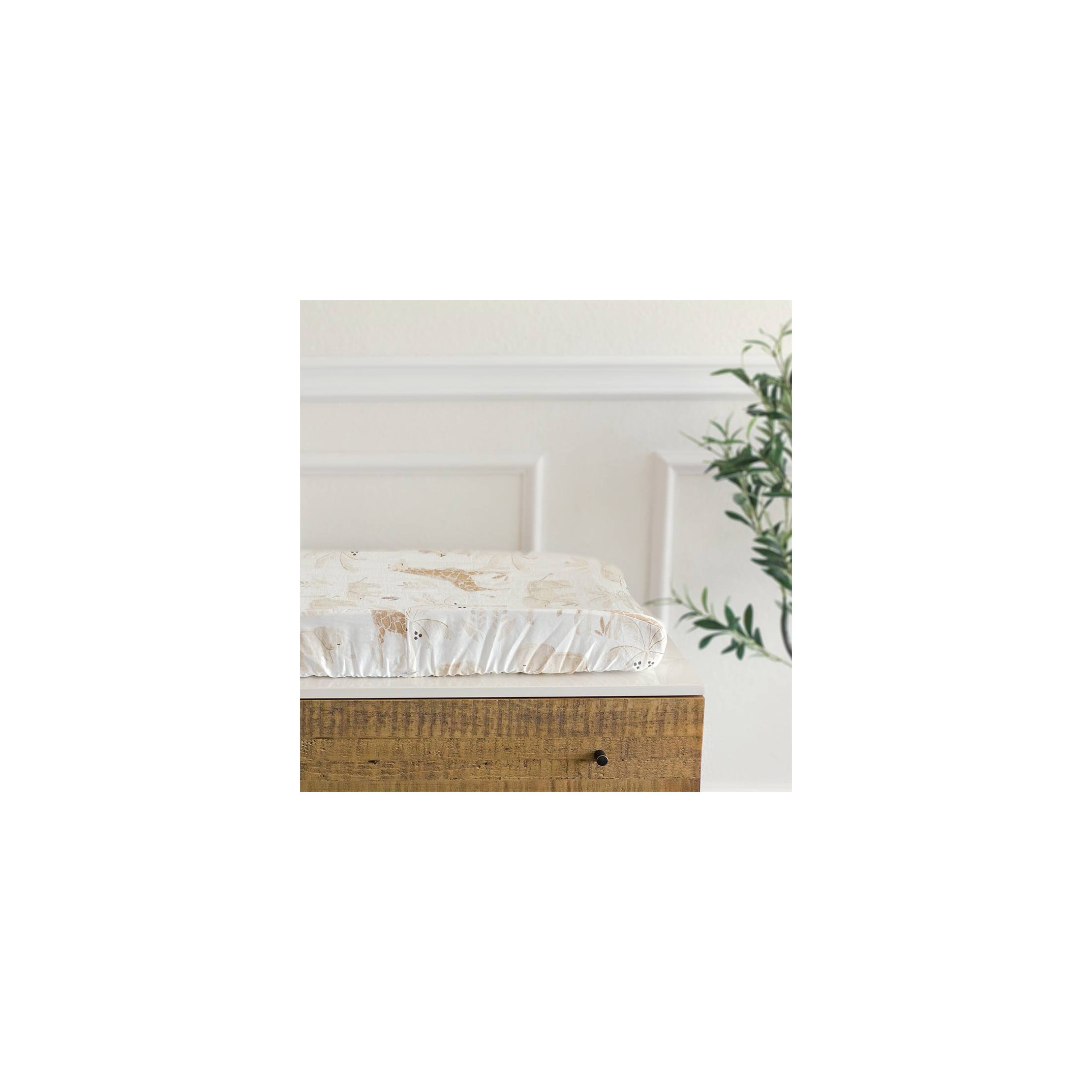 Cotton Quilted Changing Pad Cover - Kendi Animals