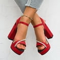 thumbnail image 6 of Eltusu Women Heeled Sandals, High Heels Open Toe Casual Adjustable Dress Sandals Shoes Red Size 8.5, 6 of 9