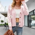 thumbnail image 4 of Cárdigan Cárdigan de punto para mujer con botones, suéter suelto con margaritas bonitas, cárdigan (rosa XL) Kuymtek Rosa T XL para Mujer, 4 of 6