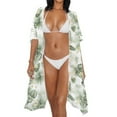 thumbnail image 3 of DISNIMO Monstera Plumeria Print Womens Casual Swimsuit Coverups Palm Tree Printed Casual Loose Kimono Cover Up Cardigans Long Summer Beach Bikini Coverup, 3 of 6