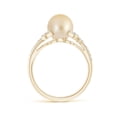 thumbnail image 2 of Angara Golden South Sea Cultured Pearl and Leaf Ring with Diamonds in 14K Yellow Gold for Women | June Birthstone Jewelry for Her, 2 of 8