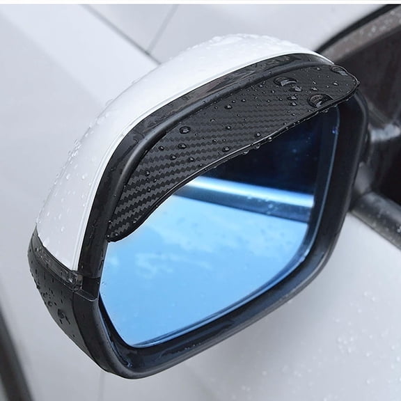 Side View Mirror, Rain Guards for, Car Mirror Accessories, Rearview Mirror, 4.7X2 in, Carbon Fiber Pattern, Car Rear View Mirror Accessories, Glare Reduction, Rainy Days, Red