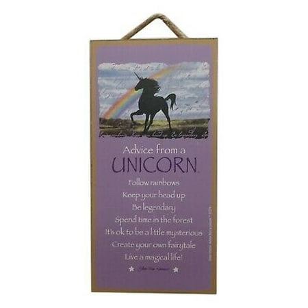 ADVICE FROM A UNICORN Primitive Wood Hanging Plaque 5