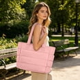 thumbnail image 5 of 16.1 inch Quilted Puffer Tote Bag Lightweight Work Bag with Compartments for Women Travel School, 5 of 5