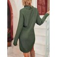 thumbnail image 2 of xiaxaixu Robe Mini d'Automne pour Femmes à Manches Longues Col Roulé Couleur Unie Robe Tricotée Robe Chandail Décontractée, 2 of 7