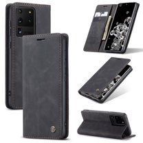 CaseMe Leather for Samsung Galaxy S20 Ultra 5G Case, Flip Wallet Leather Case with Card Holder Magnetic Closure Shockproof Kickstand Protective Phone Cases Cover for Samsung Galaxy S20 Ultra 5G 6.9"