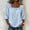 Light Blue, variant on Women's Solid Color Lace Trim Square Neck Top – 3/4 Sleeve Casual Loose Blouse Summer Shirt for Daily & Vacation Pink,L