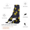 thumbnail image 3 of Daiia Sunflowers Pattern Quick Dry Towel, Super Absorbent Travel Towel with Hanging Loop & Carabiner, Lightweight Compact Fast-Drying Microfiber Towel-, 3 of 8