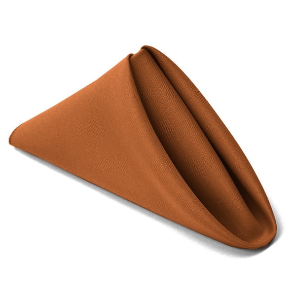 Tablelinensforless Servilletas De Tela De Poliéster De 17 X 17 Pulgadas, Juego De 12 (Cobre) | Fácil Cuidado Acabado Sin Necesidad De Planchado Retención Superior Del Color Lavable A Máquina