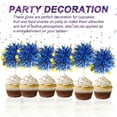 thumbnail image 3 of Firework Cupcake Toppers 50 Pcs Sparkle Tinsel Snow Cupcake Picks Birthday Party Graduation Wedding Foil Decor Cocktail Food Fruit Toothpicks Christmas Dark Blue, 3 of 7