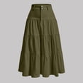 thumbnail image 4 of Women's Long Skirts Flowy High Waist A Line Skirts Summer Pleated Loose Causal Skirts, 2XL, 4 of 5