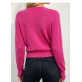 thumbnail image 3 of Women’s Fitted V-Neck Ribbed Knit Sweater, Long Sleeve Pullover Top, Sizes S-XL, 3 of 7