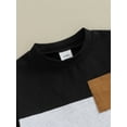 thumbnail image 6 of FEORJGP Toddler Baby Boys Shorts Set Infant Summer Outfit Short Sleeve T-shirt Contrast Color Shirt Crew Neck Tops with Elastic Waist Drawstring Shorts Kids Casual Daily Clothes, 6 of 9