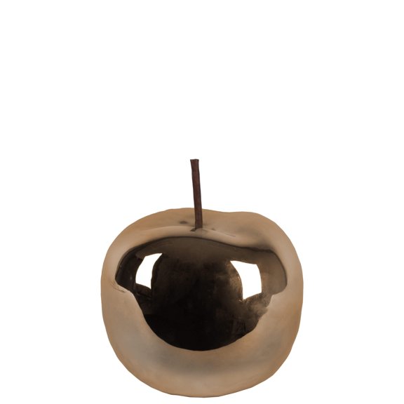 Shandy Polished Apple Decor – Modern Ceramic Apple Sculpture, Glossy Finish Tabletop Accent, Decorative Fruit Figurine for Home, Living Room, Office Décor (Small, Bronze)