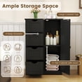 thumbnail image 6 of GLACER Bathroom Floor Cabinet, Multifunctional Storage Cabinet with 4 Drawers and 1 Door, Wooden Side Storage Organizer for Bathroom, Living Room or Kitchen, 22 x 12 x 32 inches (Black), 6 of 16