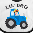 thumbnail image 4 of Inktastic Farmer Tractor Little Bro Boys Baby Bib, 4 of 4